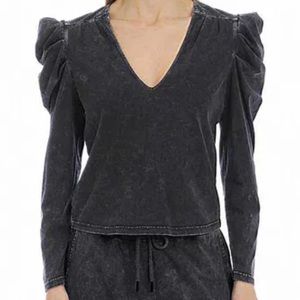 7 For All Mankind Puff Ruffle‎ Sleeve Top M